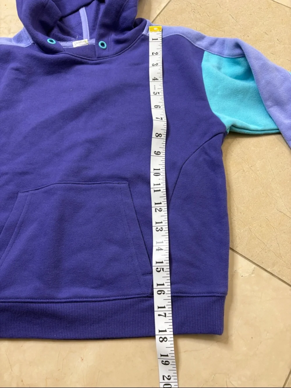 ⭐️ NWT- All in Motion Hoodie in Dark Purple & Teal Accent- small/ 6/6x - Picture 4 of 10